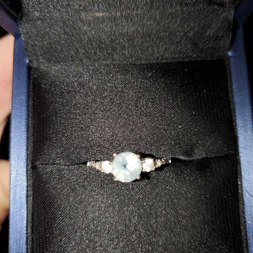 Silver Aquamarine Ring Sz. 8
